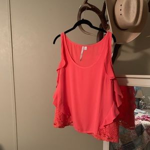 Coral lace top